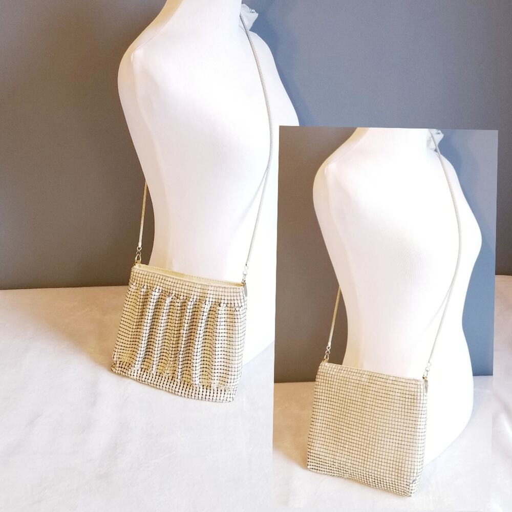Vtg Retro MCM 60s Mesh Metal Crossbody Evening Handbag Disco Mid-Century 60s